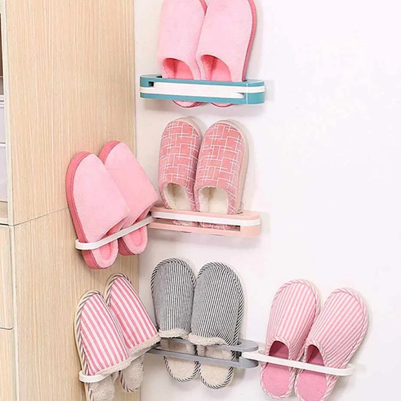 نگهدارنده دمپایی دیواری مدل تاشو 3 تکه