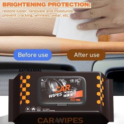 دستمال مرطوب مخصوص کفش و خودرو بسته 80 عددی